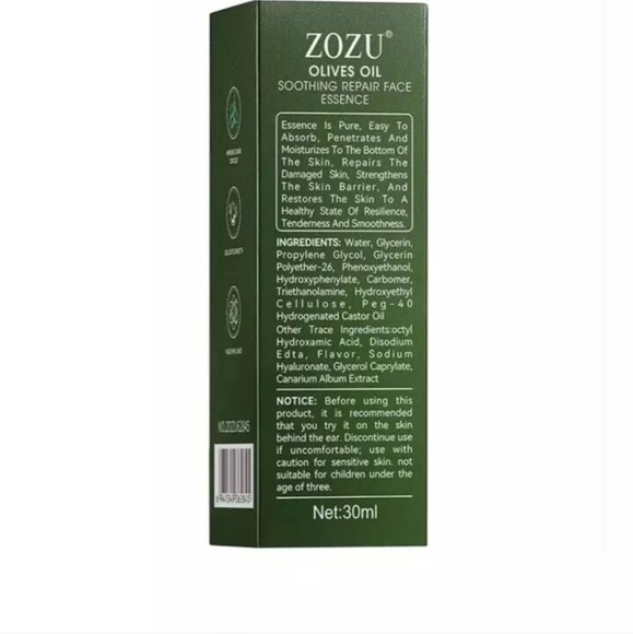 Zozu Olive Oil Antioxidant Soothing Repair Face Essence 1.05 oz NEW - Picture 2 of 3